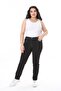Women's Plus Size Black Contrast Stitched Lycra Slim Jeans 65N38135 - 5