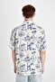 Relax Fit Apaş Collar Hawaiian Printed Viscose Short Sleeve Shirt D4624Ax24Hs - 7
