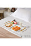 Tuva - New Generation Modern Tray with Gold Handles Transparent Plexiglass (45X40 cm)