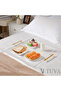 Tuva - New Generation Modern Tray with Gold Handles Transparent Plexiglass (50X50 cm)