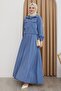 Jacketed Zipper Dress Indigo - 4