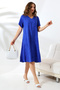 Likapa Summer Large Size Viscose V-Neck Short Sleeve Dress 2688 - 2