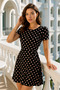 Crew Neck Short Sleeve Women's Dress – Comfortable and Stylish Model - 5