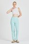 Women's Water Green High Waist Ribbed Wide Leg Casual Thin Sweatpants Pajamas - 5