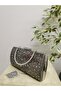 Women's Stoned Platinum Evening Dress Clutch Chain Strap Hand Wedding Engagement Night Shoulder Bag - 6