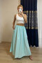 Long Poplin Skirt with Pockets and Elastic Waist