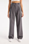 Women's Pleated Anthracite Fabric High Waist Palazzo Pants - 5