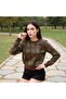 Brown First Quality Soft Textured Diamond Pattern Sweater - 2