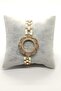 Gold Color Zircon Stone Quarter Put Stainless Bracelet Frame - 2