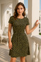 Crew Neck Short Sleeve Women's Dress – Comfortable and Stylish Model - 5