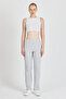 Women's Gray High Waist Ribbed Wide Leg Casual Thin Sweatpants Pajamas - 4