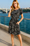 Crew Neck Short Sleeve Women's Dress – Comfortable and Stylish Model - 2