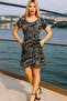 Crew Neck Short Sleeve Women's Dress – Comfortable and Stylish Model - 5