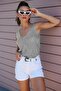 Women's Front Back V-Neck Sleeveless Strap Glitter Detailed 2-Pack Blouse BLACK-GRAY - 3