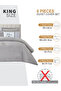 Duvet Cover Set 6-Pcs King Size Striped Bed Set 220 X 240 Cms Microfiber (Without Filler) - 4