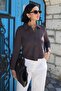 Shirt Collar Buttoned Brown Cardigan - 2