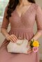 Lace embroidered champagne/skin color chic and high quality arm bag, women's shoulder bag evening dress bag - 3