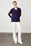 Women's Polo Neck Lycra Cotton Blouse K.Purple - 4