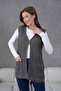 Women's Seasonal Knitted Model Three Buttons on the Front Double Pockets Mercerized Woven Classic Mother Vest - 3