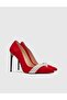 Ulla Genuine Suede Leather Women's Red Stiletto - 6