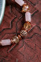 Certified Pink Quartz & Citrine & Faceted Hematite Natural Stone Macrame Bracelet - 3