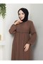 Casual Hajj and Umrah Ferace with Drawstring Sleeves and Waist and Stone Detail