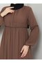 Casual Hajj and Umrah Ferace with Drawstring Sleeves and Waist and Stone Detail - 3