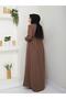 Casual Hajj and Umrah Ferace with Drawstring Sleeves and Waist and Stone Detail - 8