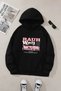 Unisex Black Hooded Sweatshirt – Rauth Welt Pink Printed, Thick Fabric with Hood