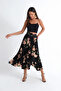 Women's Black-Powder Asymmetrical Skirt LV81
