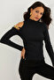 Women's Black Open Shoulders Chain Knitwear Blouse SF2005 - 4