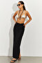 Woman's Black Draped Skirt B224 - 4