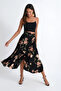 Women's Black-Powder Asymmetrical Skirt LV81 - 3