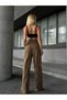 Leopard Gabardine High Waist Palazzo Trousers - 7099 - 8