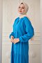Casual Buttoned Eyebrow Cobalt Blue Dress - 2