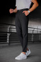 Men's Black Slim Fit Fabric Trousers - 4