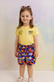 Cheerful Summer Style Girl's Set I Floral T-Shirt and Colorful Shorts Set I Summer Double Combination