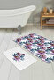 Lilac Watercolor Rose Motif 2-Piece Bath Mat & Toilet Mat Set - 2