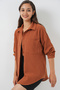 20153 Single Pocket Oversize Linen Shirt - A. Tile - 4