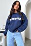 سويت شيرت Thatsofetch New York - رقبة دائرية كبيرة الحجم مطبوعة باللون الكحلي - 3