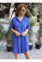 Muslin Shirt Dress Indigo Blue - 2