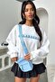 سويت شيرت Calabasas - رقبة دائرية كبيرة الحجم مطبوعة باللون الأبيض - 6