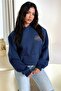 Navy Blue Series 4 Oversize Sweatshirt - Hooded Hoodie - 6