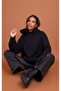 Angel Energy Sweatshirt - Black Printed Oversize Hoodie - 3