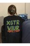 قميص من النوع الثقيل ذو رقبة دائرية أسود XGTR