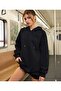 Hooded Oversize Sweatshirt Black Do What Makes You Happy - 2