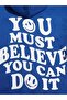 You Must Believe Sweatshirt - Cobalt Blue Printed Oversize Hoodie - 3