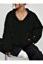 2-Piece Unprinted Zippered Cardigan Sweatshirt - Black Gray Oversize Winter Thick Hood - 3