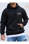Mountain Logo Sweatshirt - Black Printed Oversize Hoodie