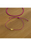 2-Pack of Gold Heart-Shaped Fuchsia Rope Lucky Anklets - Does Not Tarnish - 2